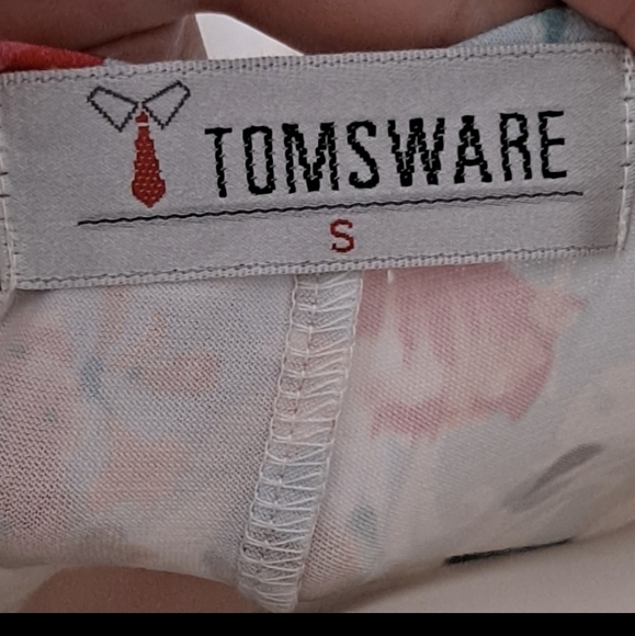 Tomsware Blue Darted A-Line Dress with Multicolored Floral Print - Picture 4 of 4